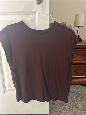 a new day Chocolate Brown Short Sleeve Crewneck Tee
